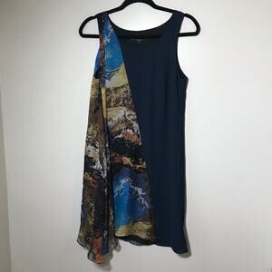 Anthropologie twinkle by wenlan 4 silk sleeveless asymmetrical waterfall dress